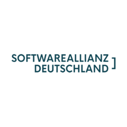 Das blaue Logo der Softwareallianz Deutschland auf weißem Hintergrund.