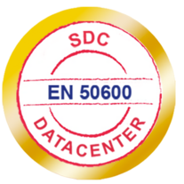 SDC Datacenter-Logo, umrandet von einem goldenen Kreis